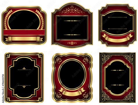 Gold Vintage Labels Stock Vector Adobe Stock