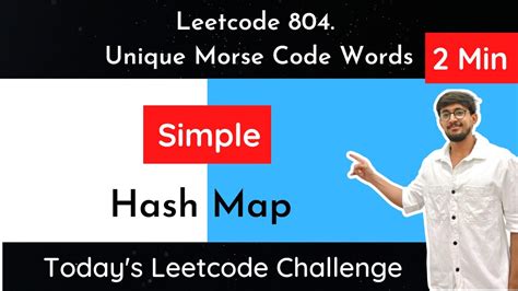 Leetcode 804 Unique Morse Code Words Hindi YouTube