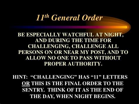 General Orders Of The Sentry