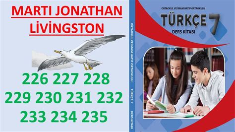 7 SINIF TÜRKÇE DERS KİTABI martı jonathan livingston SAYFA 226 227 228