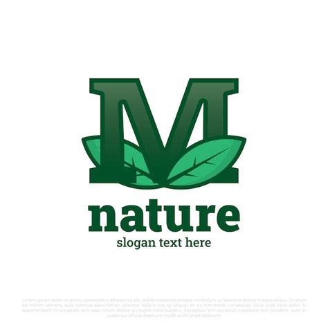 Premium Vector Letter M Logo With Leaves Icon Vector Set Isolated On