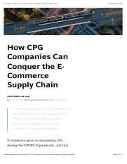 How CPG Companies Can Conquer The E Commerce Supply Chain BCG Pdf