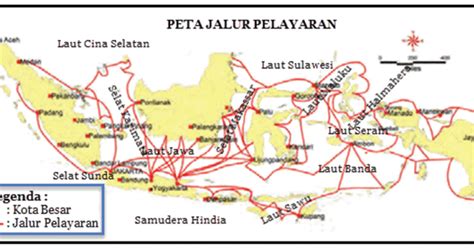 Peta Jalur Transportasi Laut Indonesia Kompas Sekolah