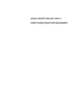 Credit Suisse Annual Report Part 4 Risk Management PDF