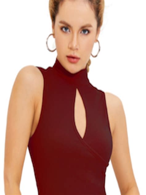 Buy Baesd High Neck Crop Fitted Top Tops For Women 25689820 Myntra