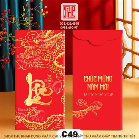 Bao lì xì chữ thư pháp mẫu mới xuân Ất Tỵ 2025 Thư Pháp Dụng Phẩm