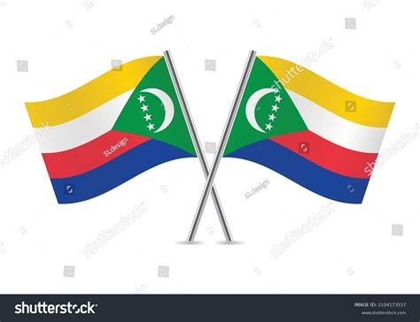 Comoros Flags Comorian Flags Isolated On Stock Vector Royalty Free