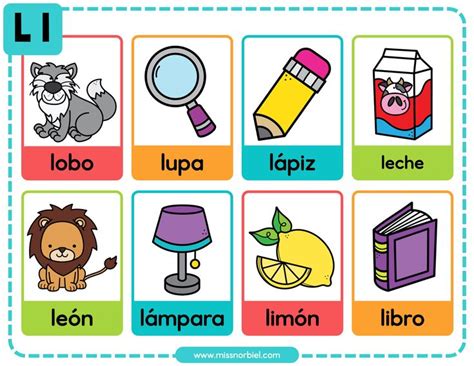 Palabras con L para niños Palabras con l Actividades de letras