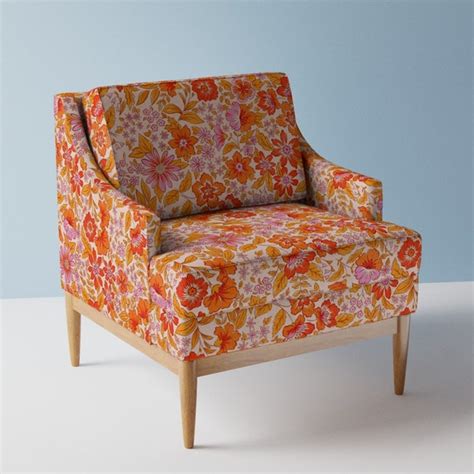 Orange Psychedelic Upholstery Fabric Etsy