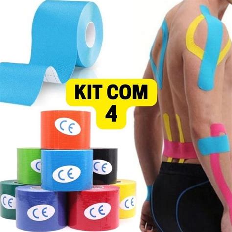 Kit Rolos M Kinesio Tape Bandagem El Stica Funcional Fisioterapia