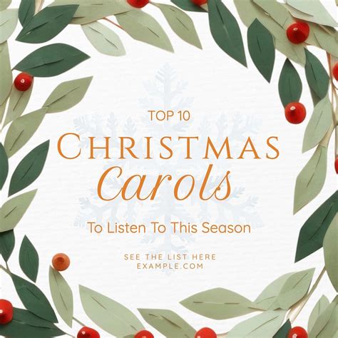 Christmas Carols List Instagram Post Free Editable Template Rawpixel