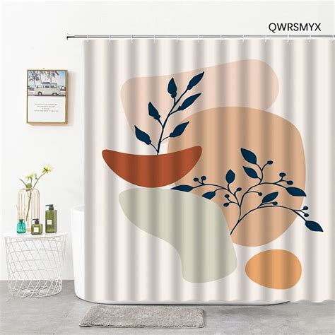 Bohemian Shower Curtain For Bathroom Mid Century Modern Curtain Sets