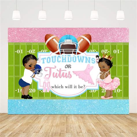 Buy Touchdowns Or Tutus Gender Reveal Backdrop Boy Or Girl Photography