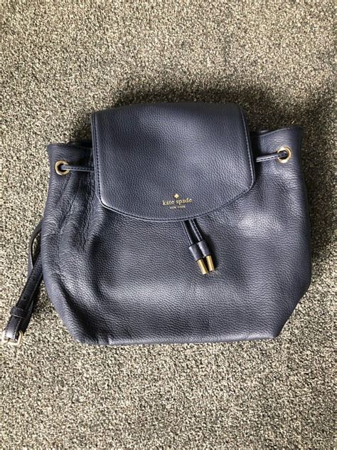 Kate Spade Kate Spade Leather Backpack Navy On Designer Wardrobe