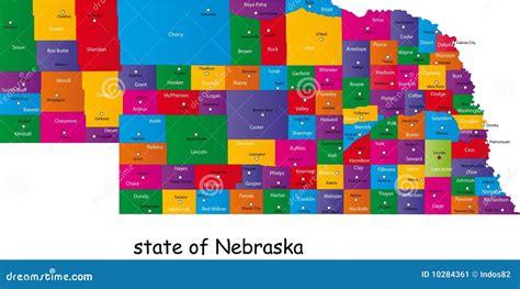 State Of Nebraska Stock Vector Illustration Of Boundaries