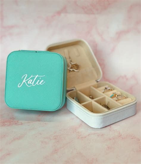 Engraved Jewelry Box Personalized Jewelry Organizer Engagement Present