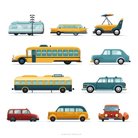 Premium Vector Set Of Transportation Vehicle