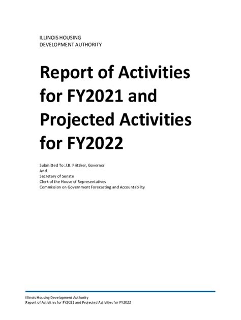 Fillable Online Report Of Activities For Fy And Projected