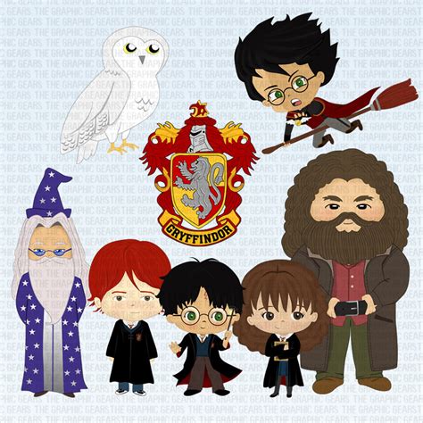 Harry Potter Clip Art Set Harry Potter Characters Clipart - Ron ...