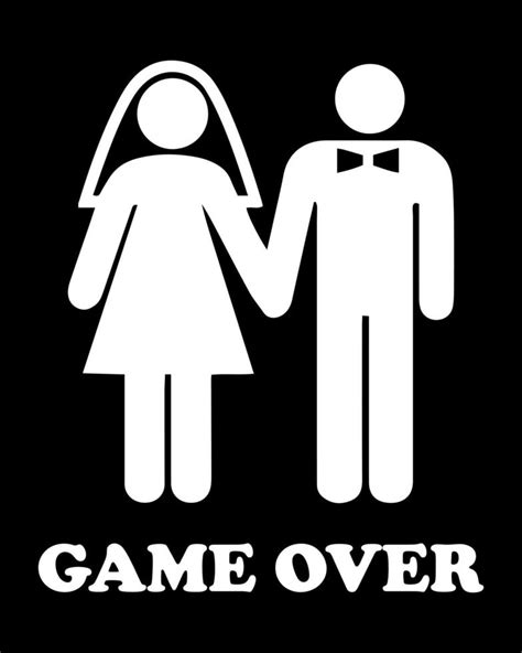 Game Over. Illustration Of Married Couple. Cartoon Funny Wedding Symbol ...