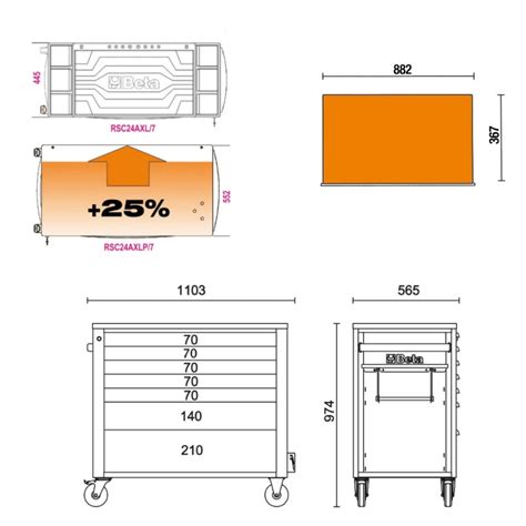 Millmatpro Servante Mobile Extra Large Tiroirs Avec Plateau