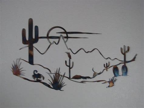 Southwestern Mountain Desert Metal Art Wall By Metalheadartdesign Metal