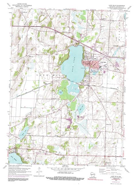 Lake Mills Topographic Map 124000 Scale Wisconsin