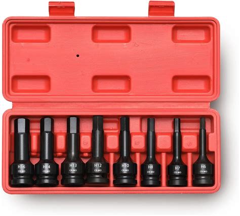 Tuzkozs Drive Impact Hex Bit Set Hex Driver Sae Metric Mm Mm