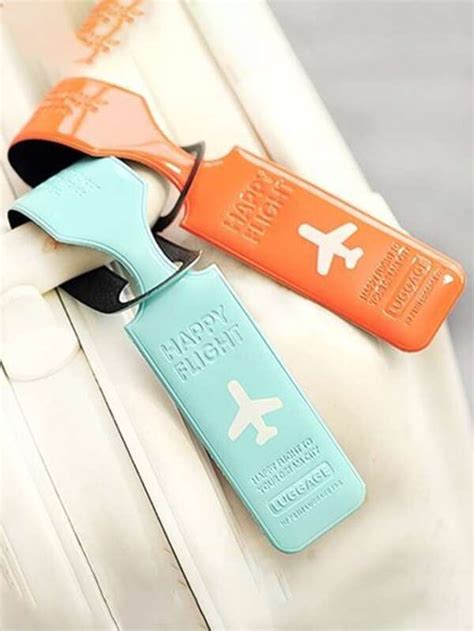 Pc Random Colour Letter Graphic Luggage Tag Shein Uk