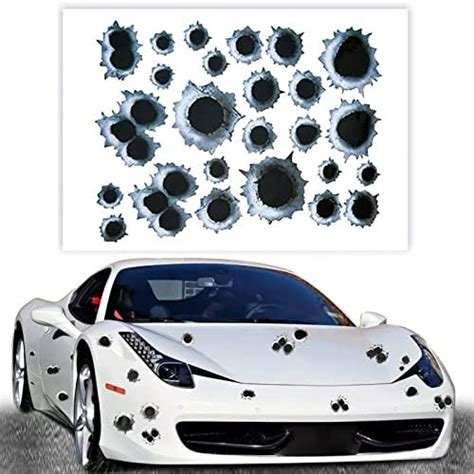 3d Bullet Hole Car Stickers Simulation Stereoscopic Fake