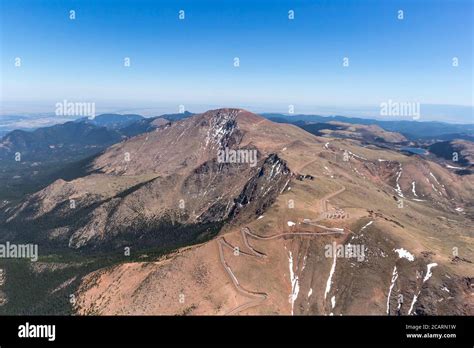 Aerial Photo Of Pikes Peak Summit Colorado Usa Stock Photo Alamy