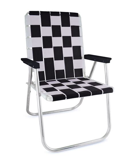 Lawn Chair Usa Black And White Aluminum Webbing Classic Chair With