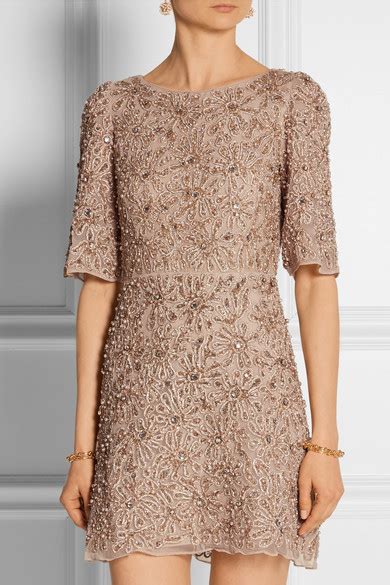 Alice Olivia Embellished Tulle Mini Dress Net A Porter Com