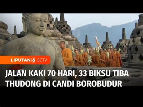 33 Biksu Thudong Lakukan Puja Bakti Di Candi Borobudur Usai Jalan Kaki