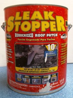 Leak Stopper Rubberized Roof Patch 3 6 Qt Black DENTED 0311 GA FS