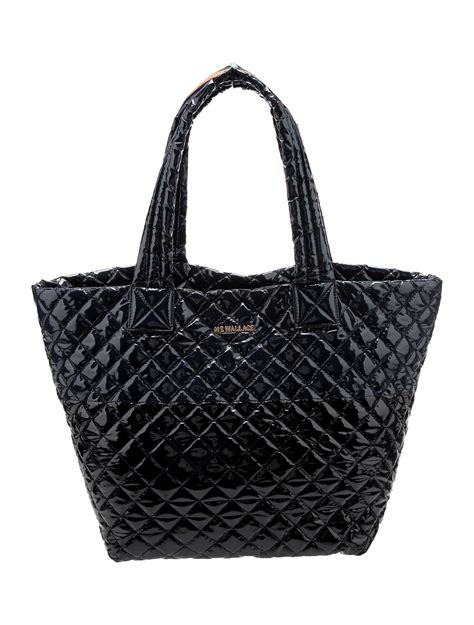 MZ Wallace Patent Leather Quilted Tote Black Totes Handbags