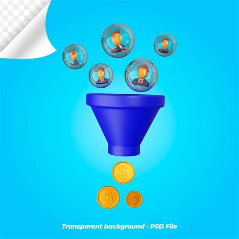 Premium Psd Digital Marketing Funnel Illustration