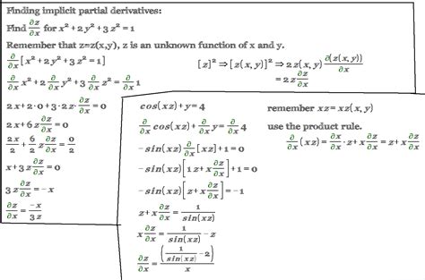 Finding Implicit Partial Derivatives Examples Calculus Coaches