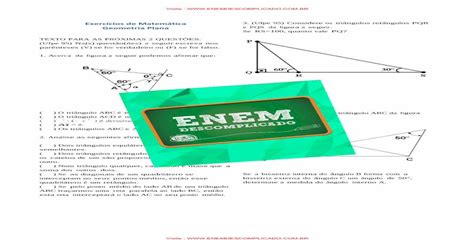 ExercíciosdeMatemática 3 Ufpe 95 Considere os enemdescomplicado