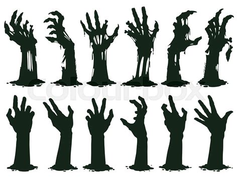 Zombie Hands Silhouette Creepy Zombie Crooked Lambs Stick Out Of