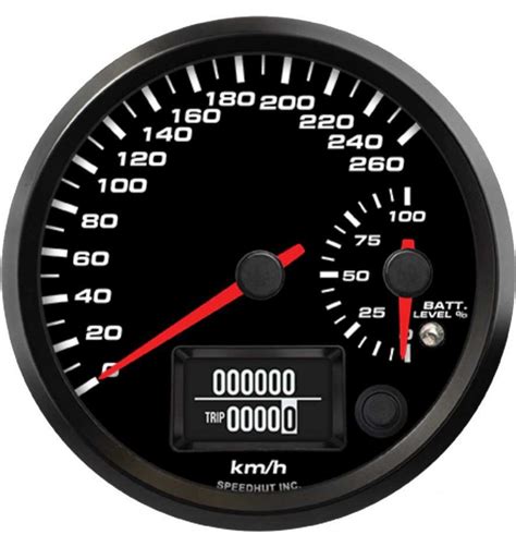 Ev Dual Gauge W Warning 260 Kmh Speedometer Battery Level 101mm