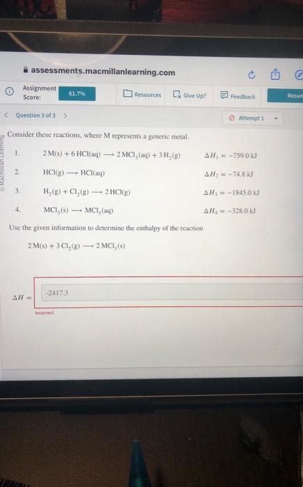 Solved Consider These Reactions Where M Represents A Chegg