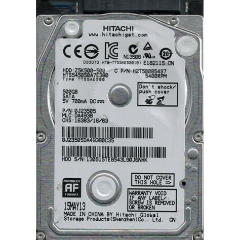 HTS545050A7E380 MLC: DA4938 P/N: 0J23505 China Hitachi 500GB - Walmart.com