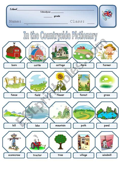 Countryside pictionary ESL worksheet by Sílvia73 in 2021 Pictionary