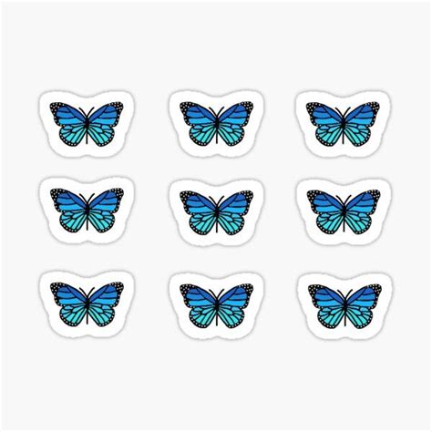 Blue Butterfly Pack Sticker For Sale By Oliviadesigned Инди