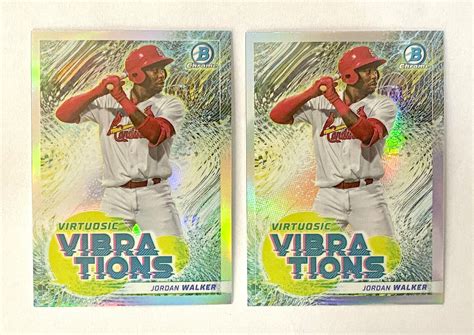 Lot Of 2 Jordan Walker 2022 Bowman Chrome Virtuosic Vibrations Insert