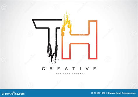 Th Creative Modern Logo Design With Orange And Black Colors Mon Stock