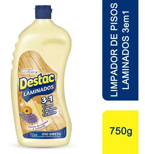 Limpador Para Pisos Destac Uso Direto Laminados 3 Em 1 750ml