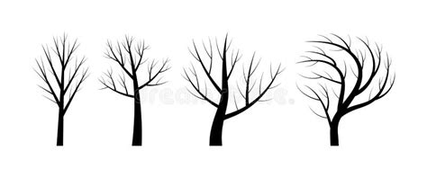 Naked Trees Silouettes Stock Vector Illustration Of Element 185019088