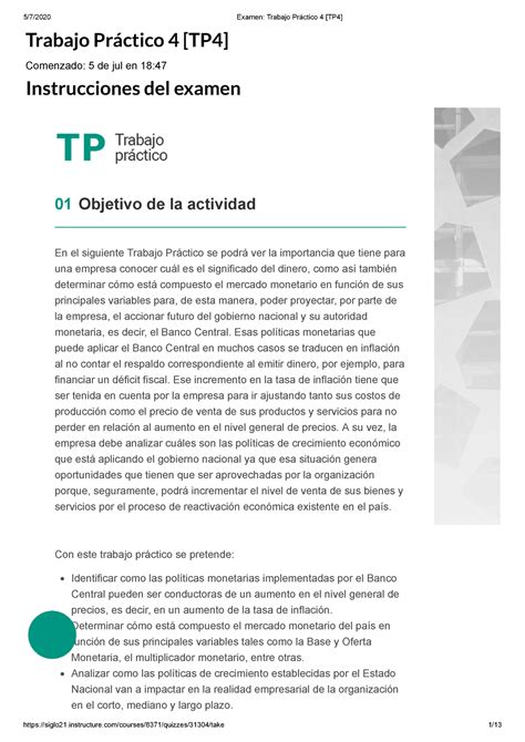 Examen Trabajo Pr Ctico Tp Economia Nota Trabajo Pr Ctico